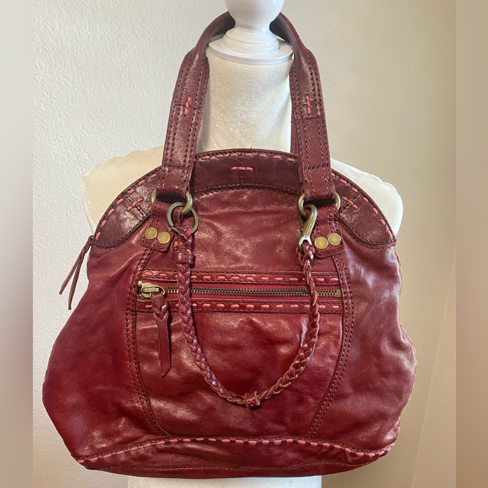 Lucky Brand lambskin leather satchel bag